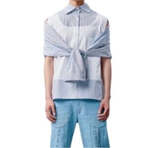 RE-PULL Unisex Convertible Shirt Vest Oversized Upcycled Sustainable Fashion, L